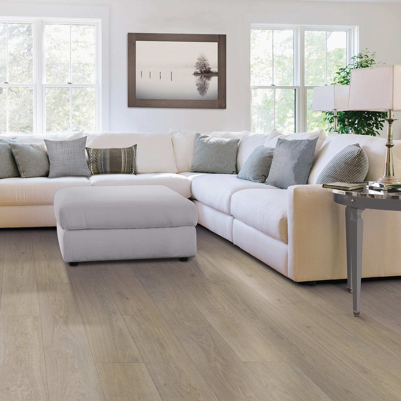 Hardwood with Couch | The Floor Store VA